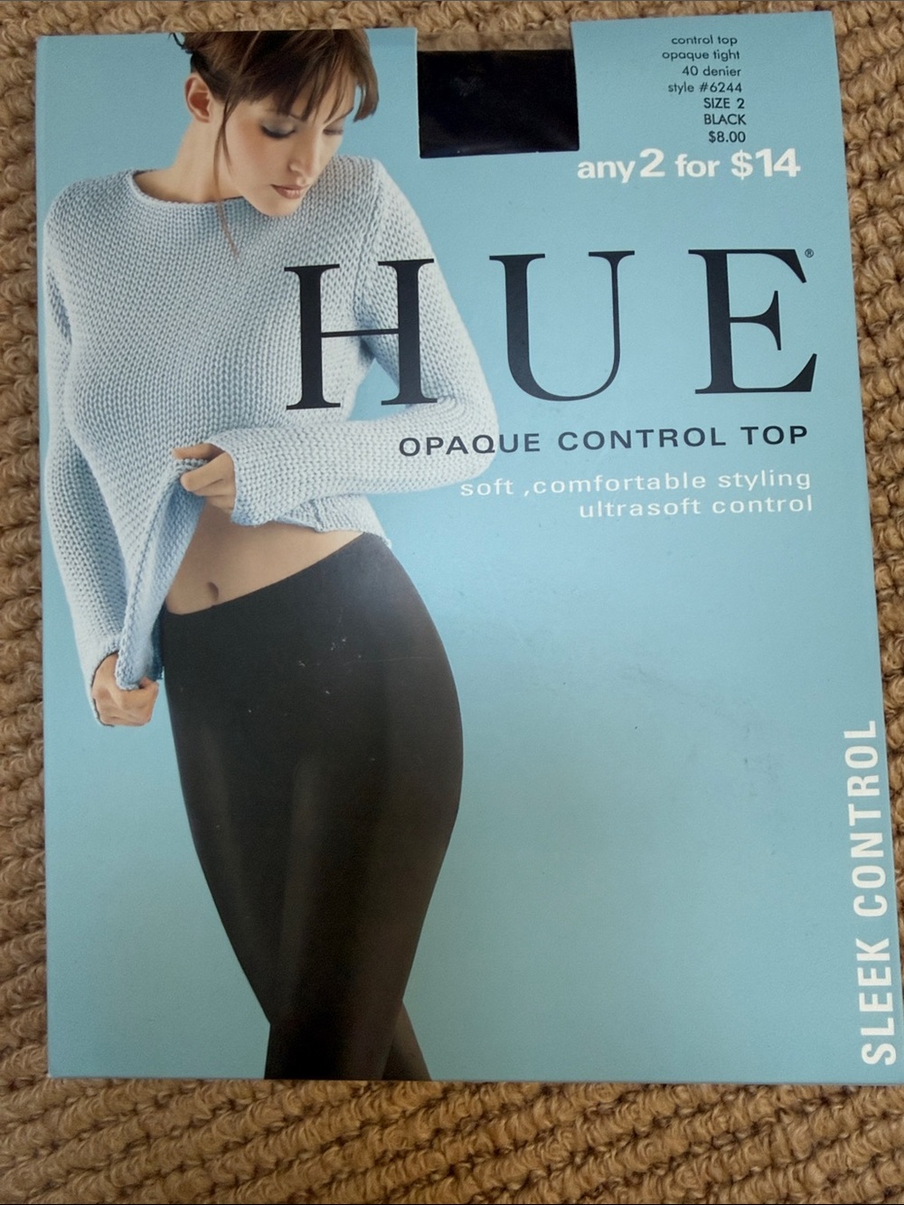HUE Opaque Control Top Tights - Black